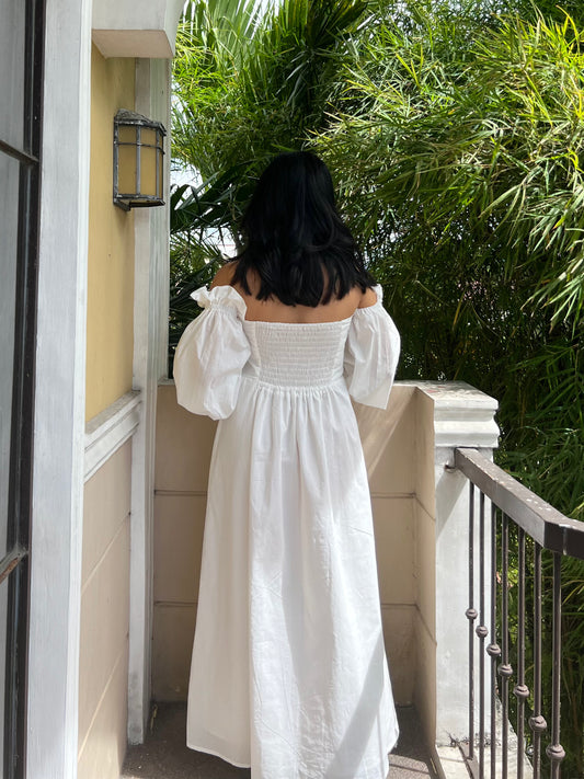 Esther Dress in White with Lining