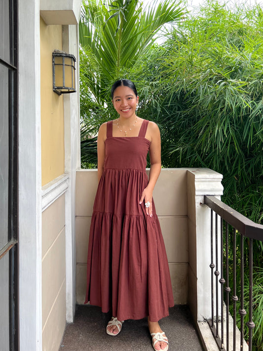 Psalm Dress in Chestnut