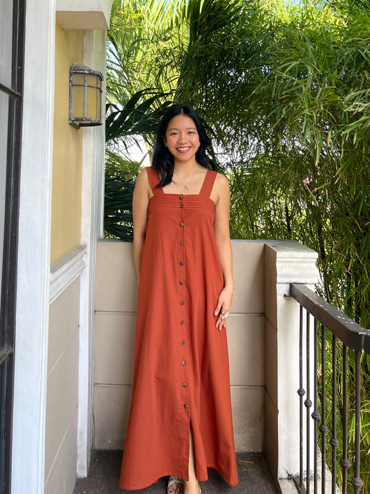 Hannah Dress in Rust