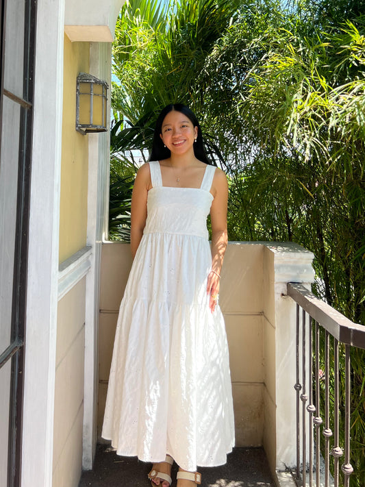 Psalm Dress in Eyelet 013 with Lining