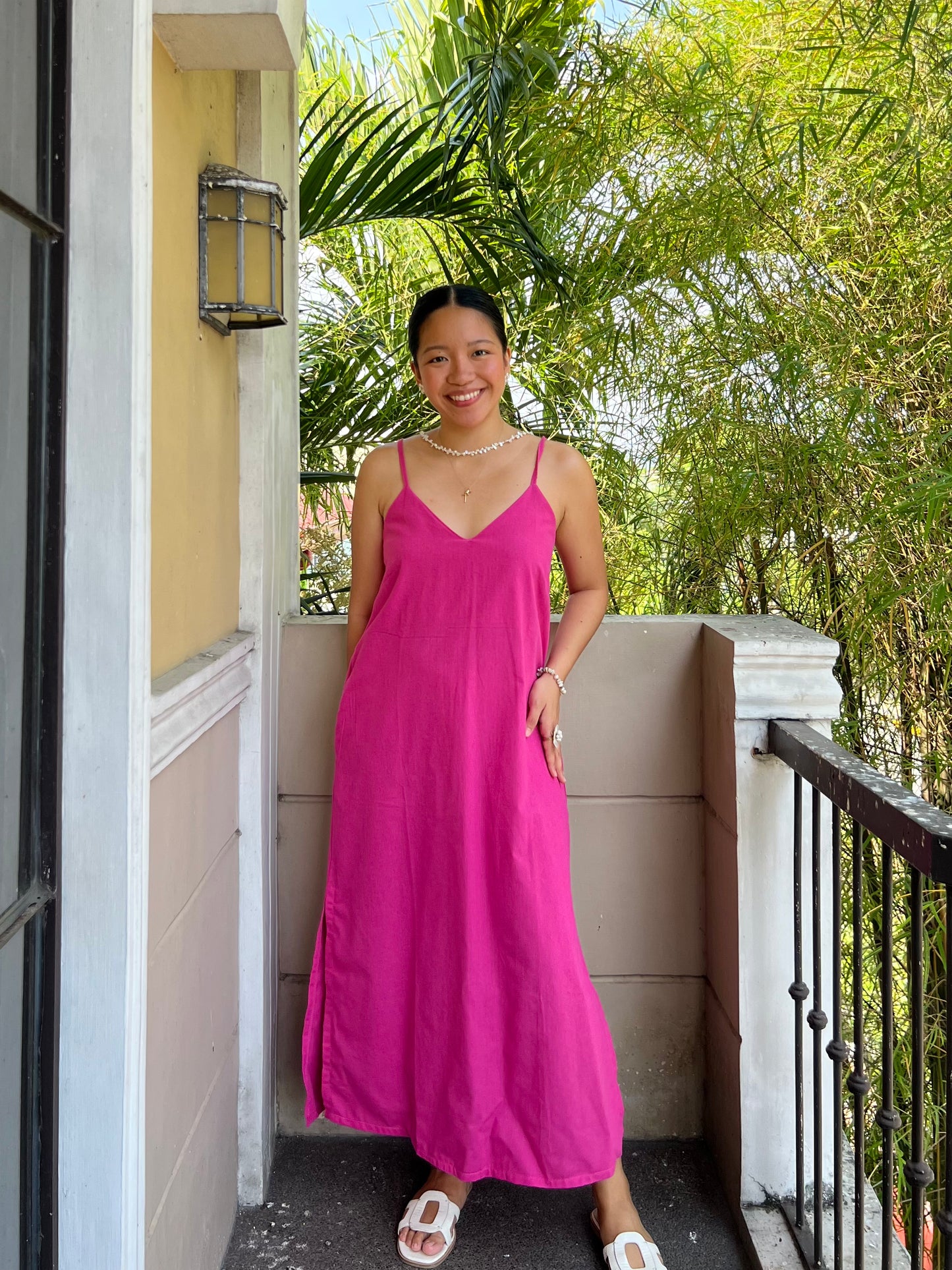 Caprese Dress in Deep Pink