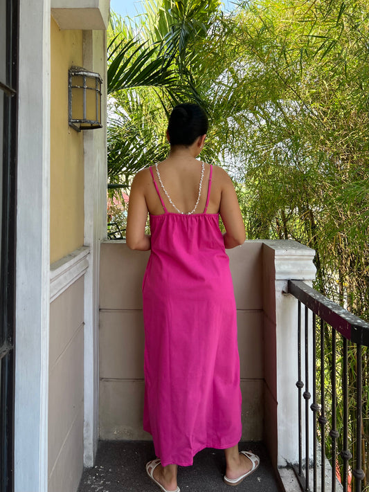 Caprese Dress in Deep Pink
