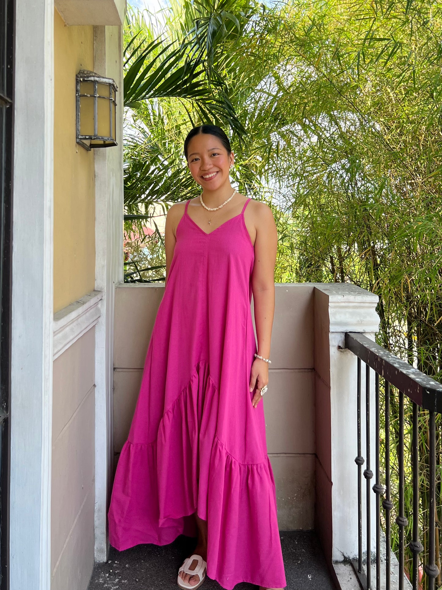 Amalfi Dress in Deep Pink