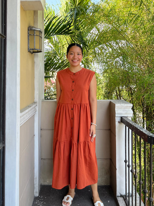 Ruth Dress in Rust