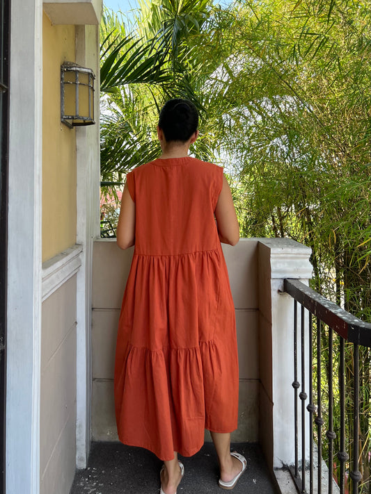 Ruth Dress in Rust