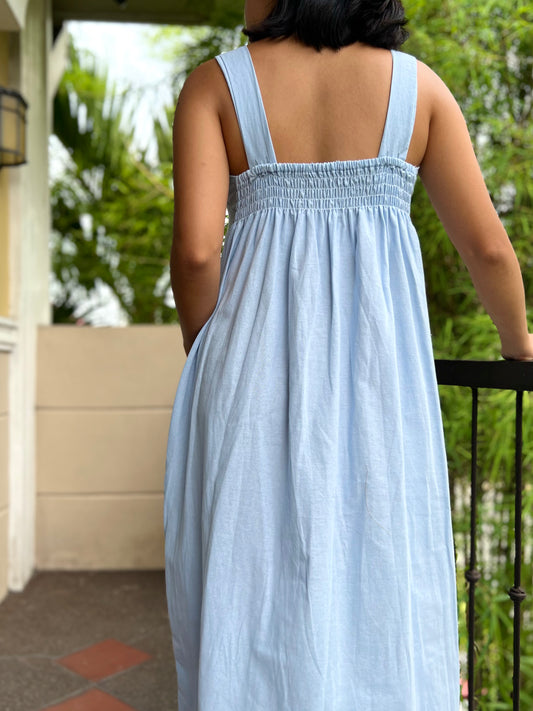Galatia Dress in Sky Blue