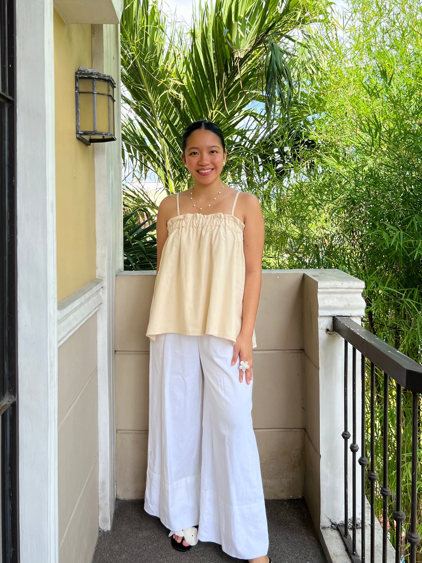 Eve Top in Cream with Lining