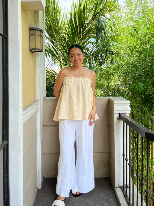 Eve Top in Cream with Lining