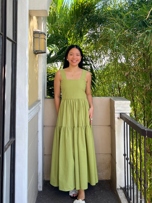 Psalm Dress in Apple Green