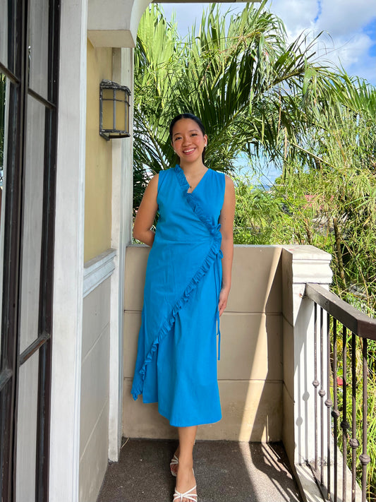 Milan Dress in Cerulean