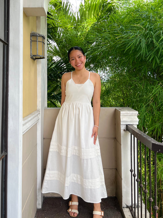 Acai Dress in White with Lining