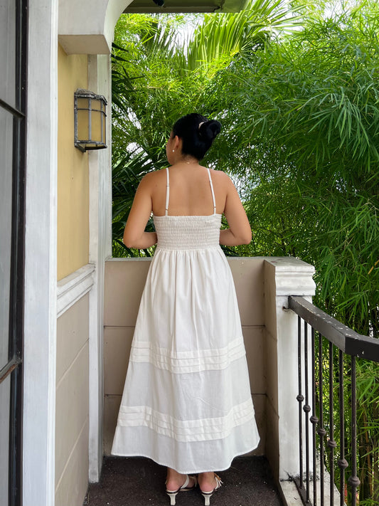 Acai Dress in White with Lining