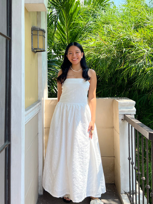 Ivory Dress in Eyelet 008 with Lining