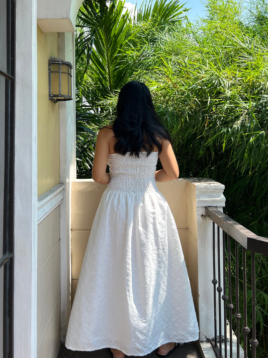 Ivory Dress in Eyelet 008 with Lining