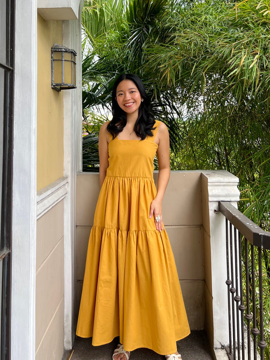Psalm Dress in Mustard