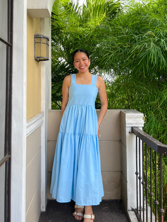 Psalm Dress in Light Blue with Lining