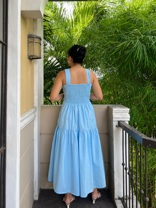 Psalm Dress in Light Blue with Lining