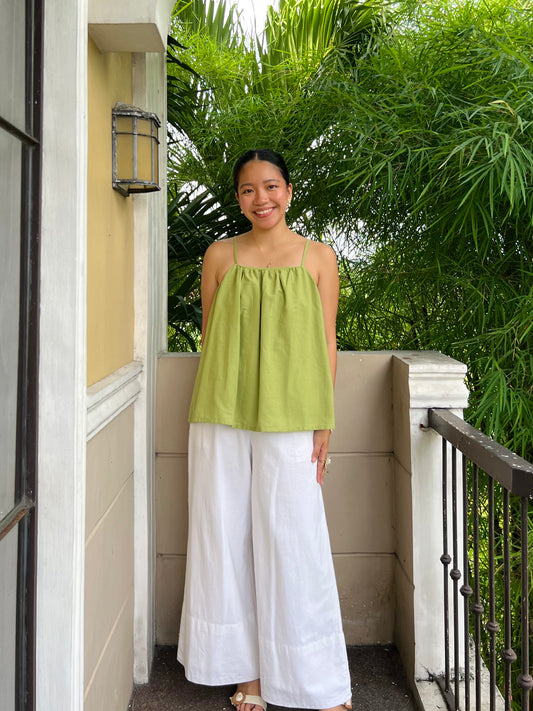 Peach Top in Apple Green