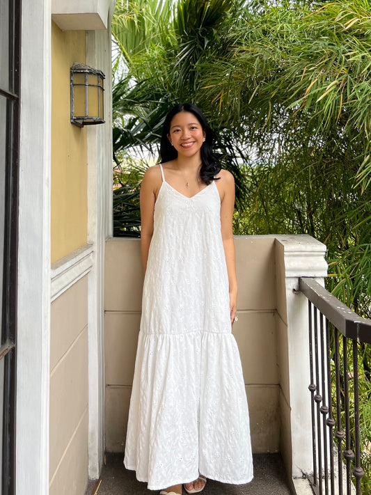 Elysees Dress in Eyelet 013 with Lining