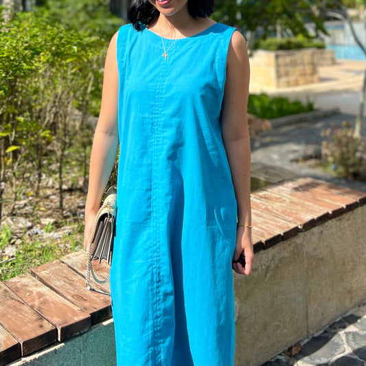 Courage Reversible Dress in Cerulean