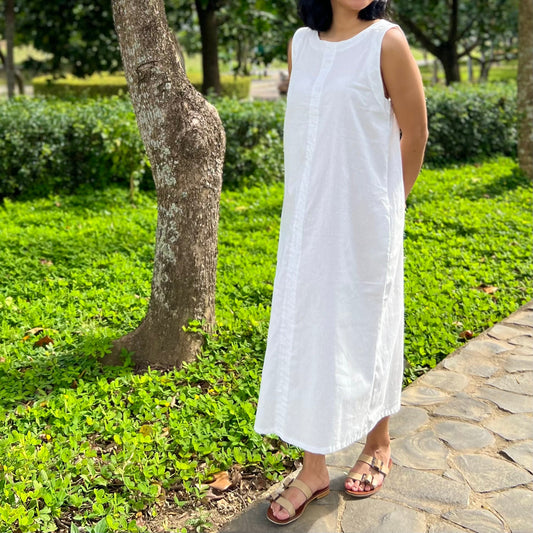 Courage Reversible Dress in White with Lining