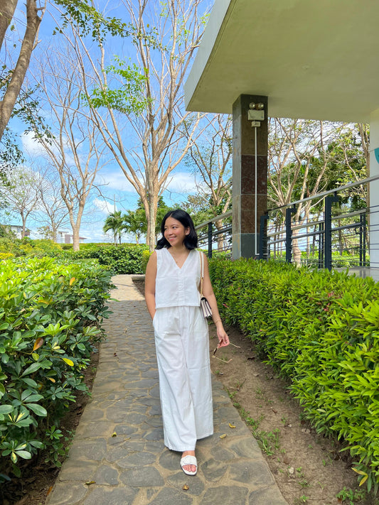 Charity Reversible Set in White with Lining