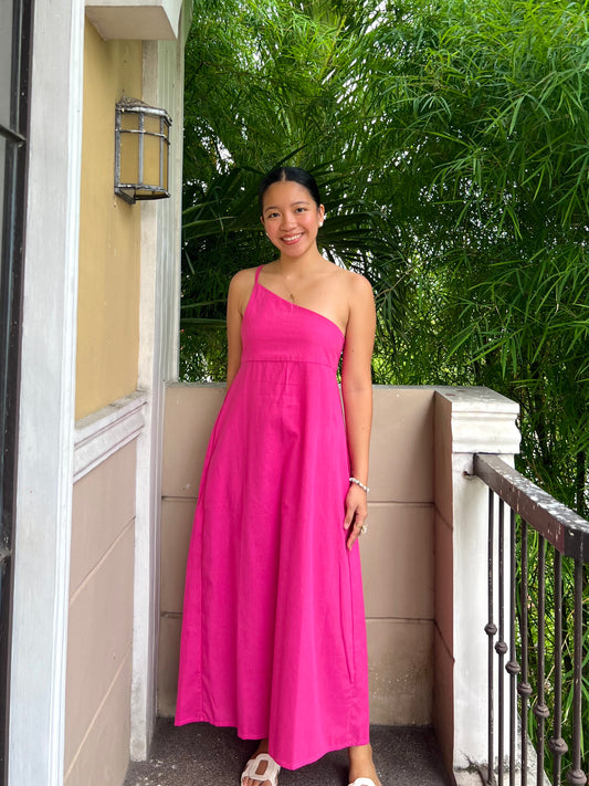 Siena Dress in Deep Pink