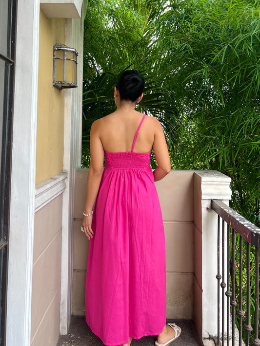 Siena Dress in Deep Pink