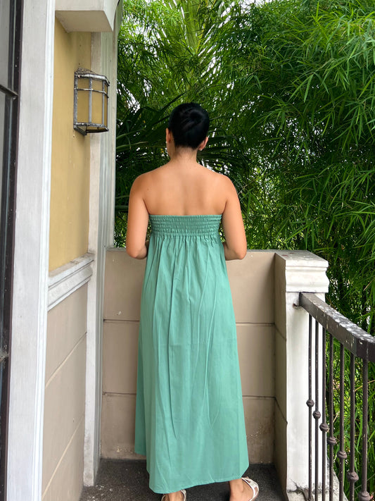 Lime Dress in Aquamarine