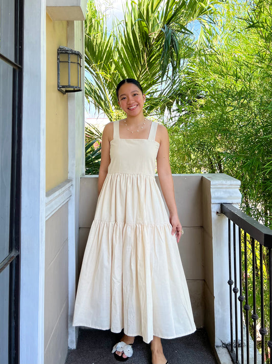 Psalm Dress in Cream with Lining