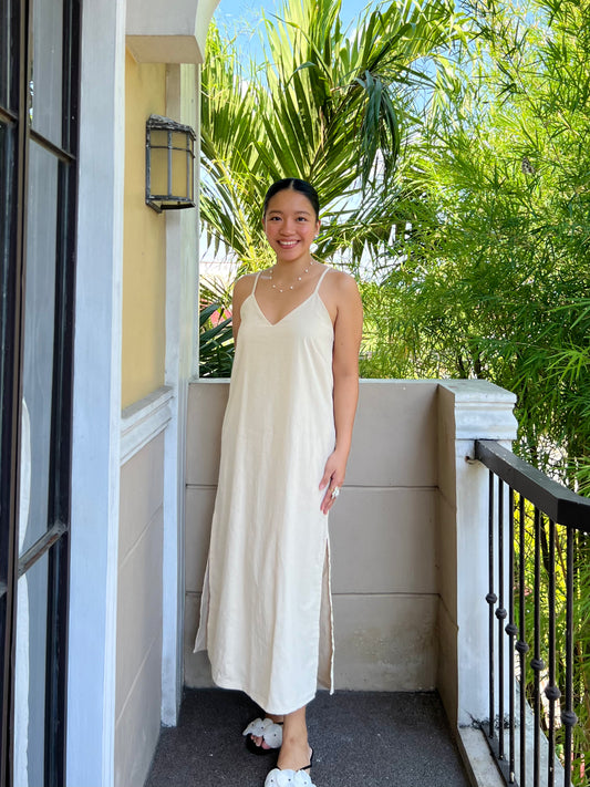 Caprese Dress in Cream with Lining