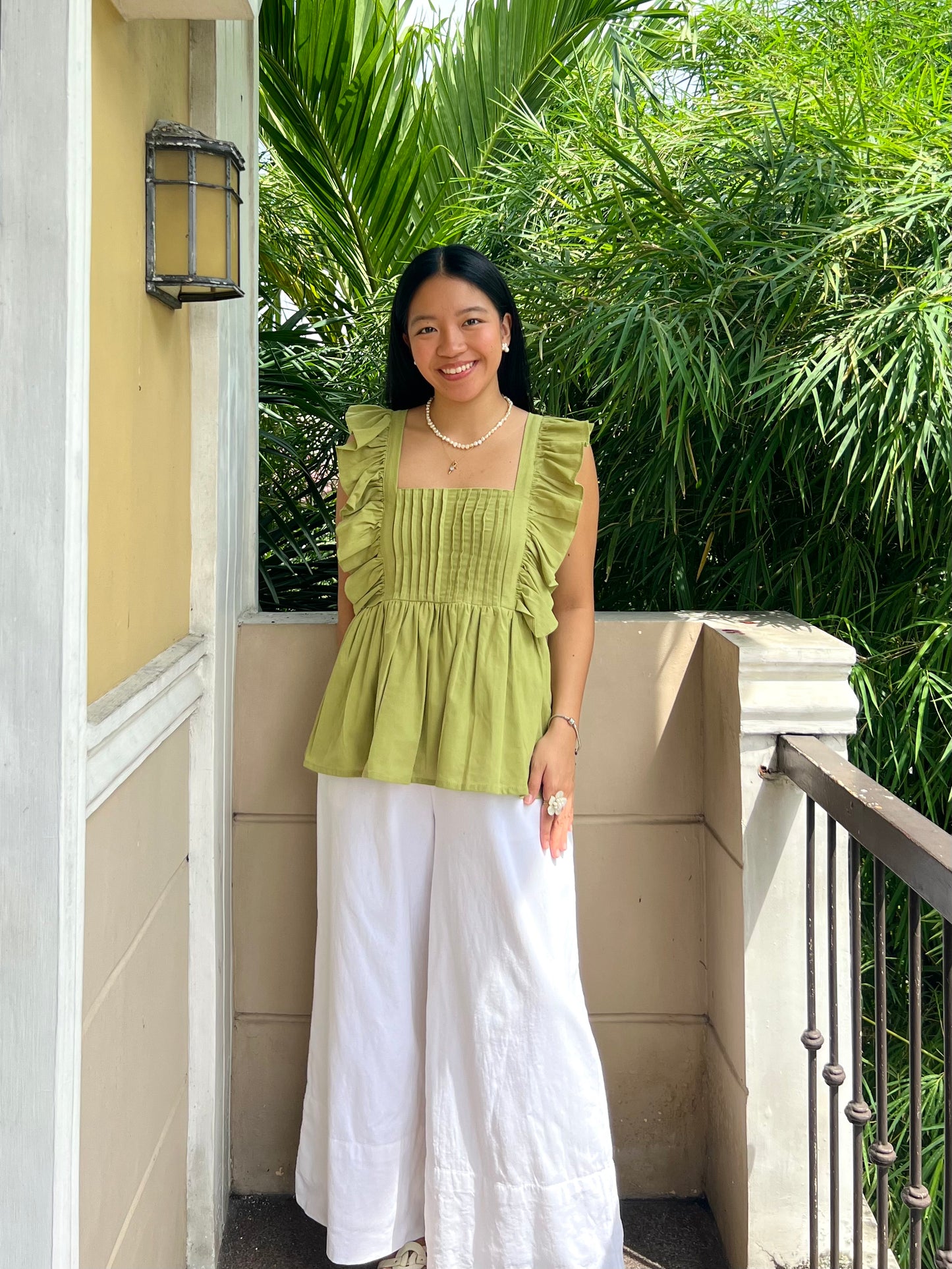 Serene Top in Apple Green