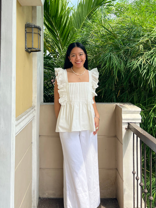 Serene Top in White with Lining