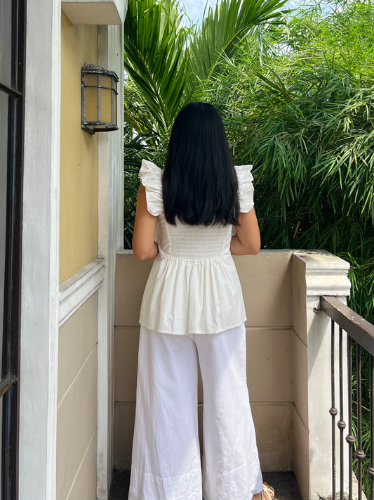 Serene Top in White with Lining