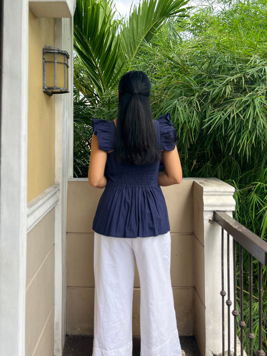 Serene Top in Navy Blue