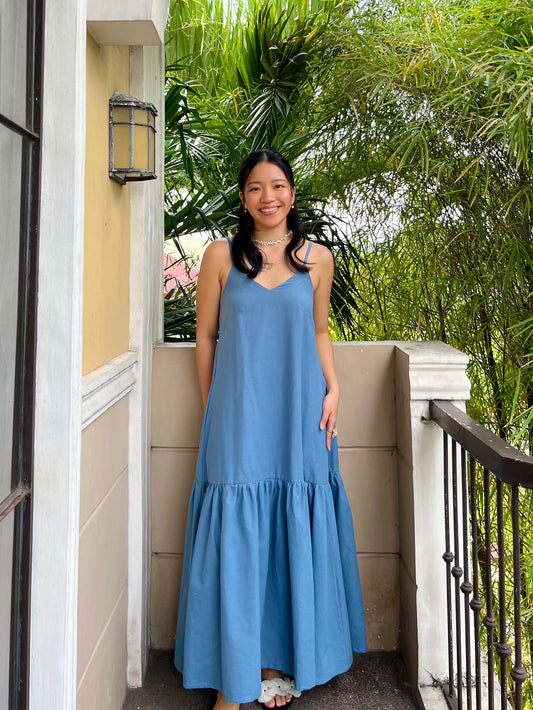 Elysees Dress in French Blue