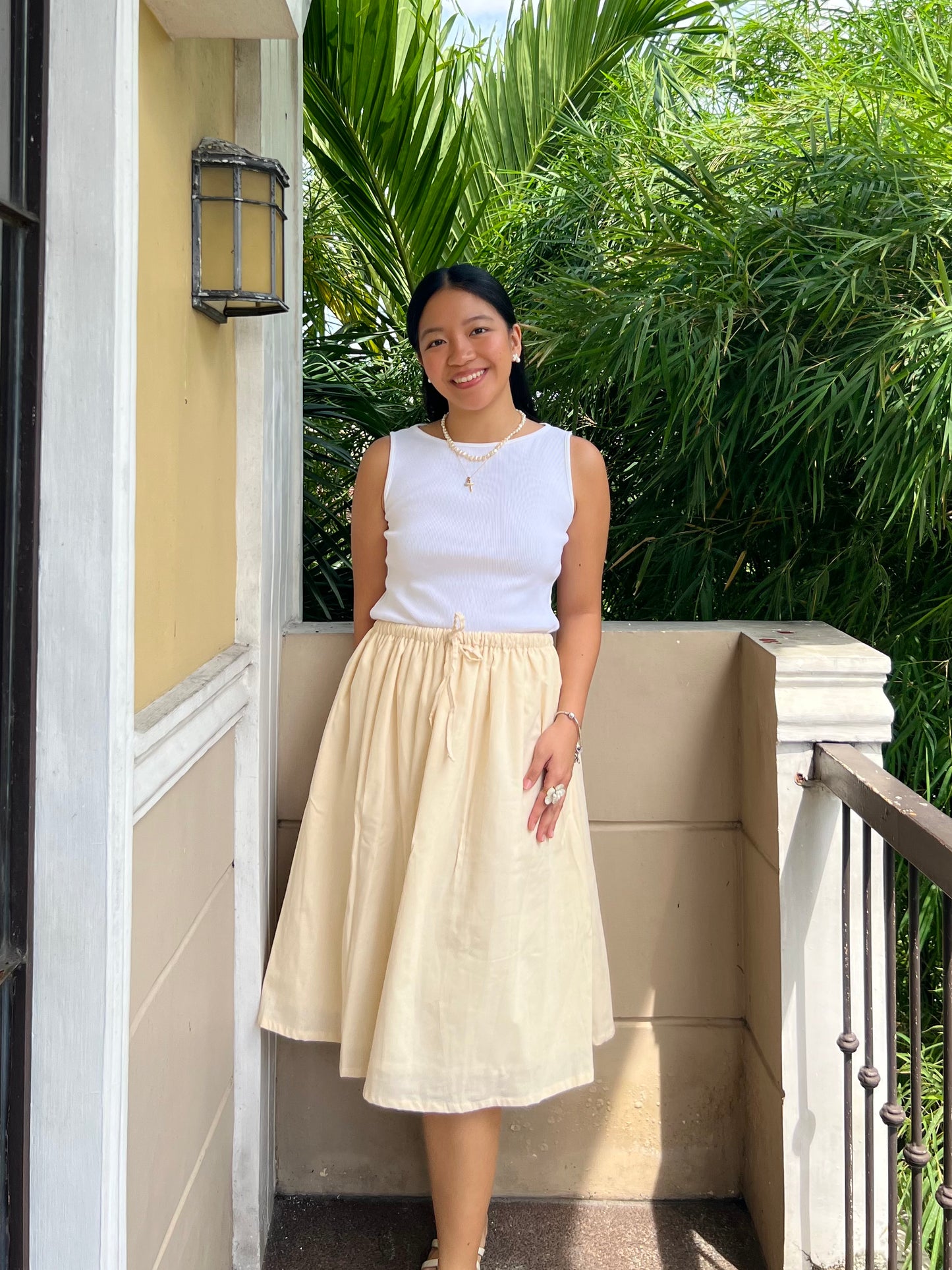 Orta Skirt in Cream with Lining