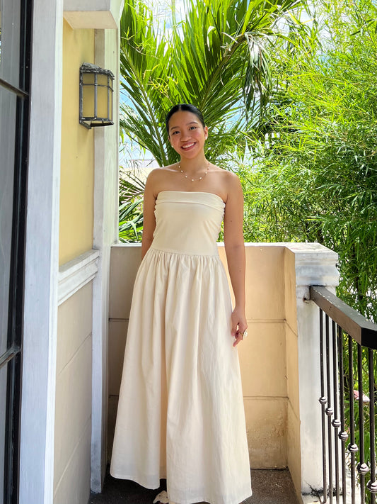 Ivory Dress in Cream with Lining