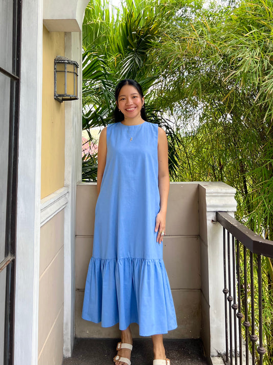 Camden Dress in Cornflower Blue