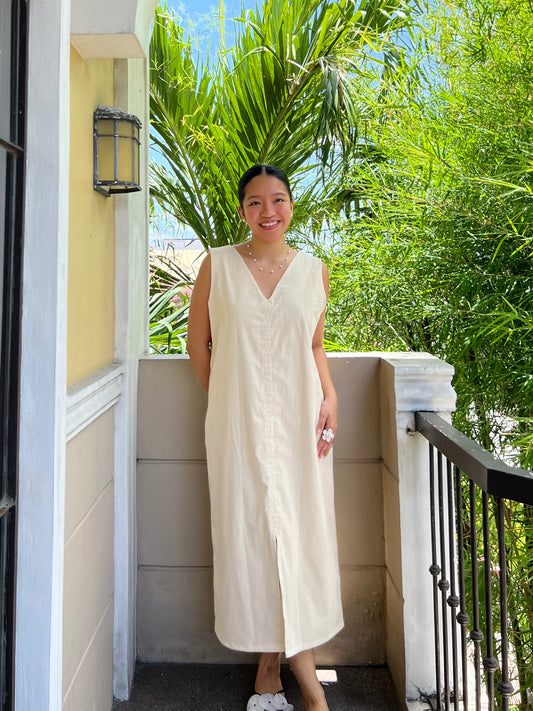 Courage Reversible Dress in Cream with Lining