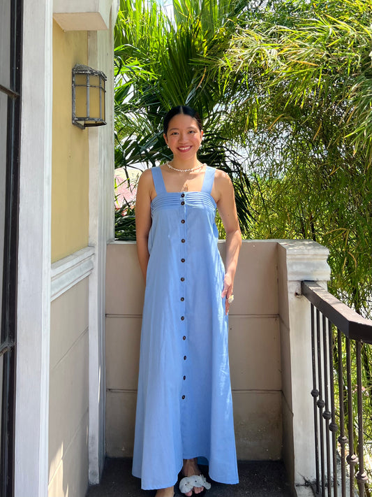 Hannah Dress in Cornflower Blue