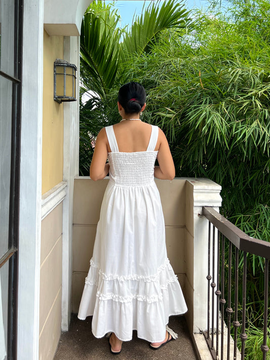 Gratitude Dress in White with Lining