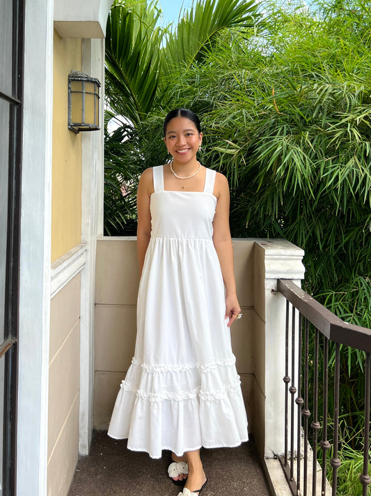 Gratitude Dress in White with Lining