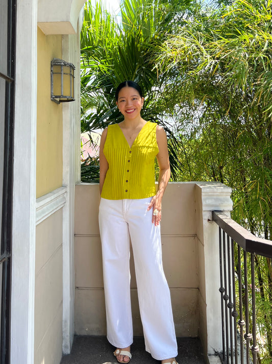 Brighton Top in Olive Yellow