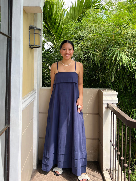 Faith Dress in Navy Blue