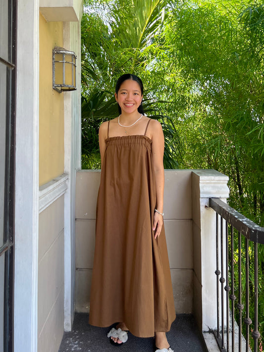 Mykonos Dress in Dark Brown