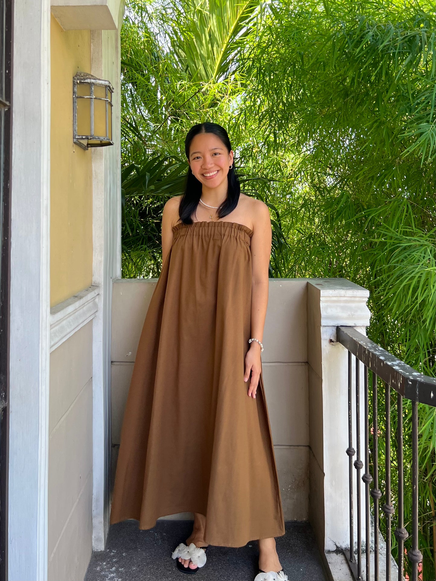 Mykonos Dress in Dark Brown