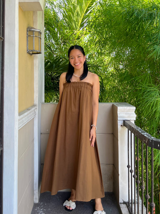 Mykonos Dress in Dark Brown