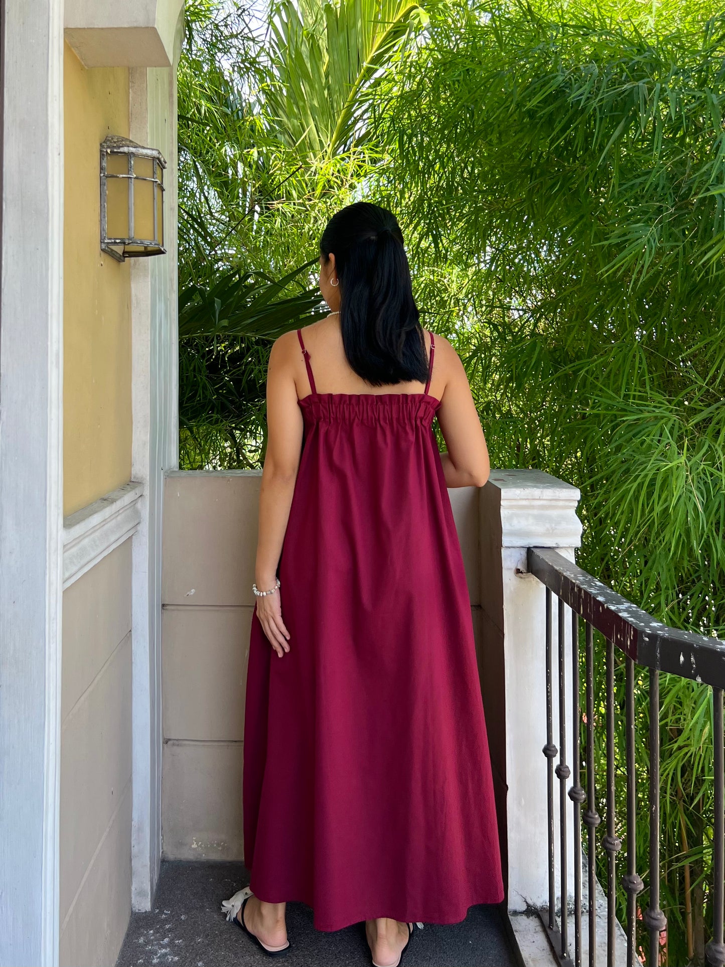 Mykonos Dress in Burgundy