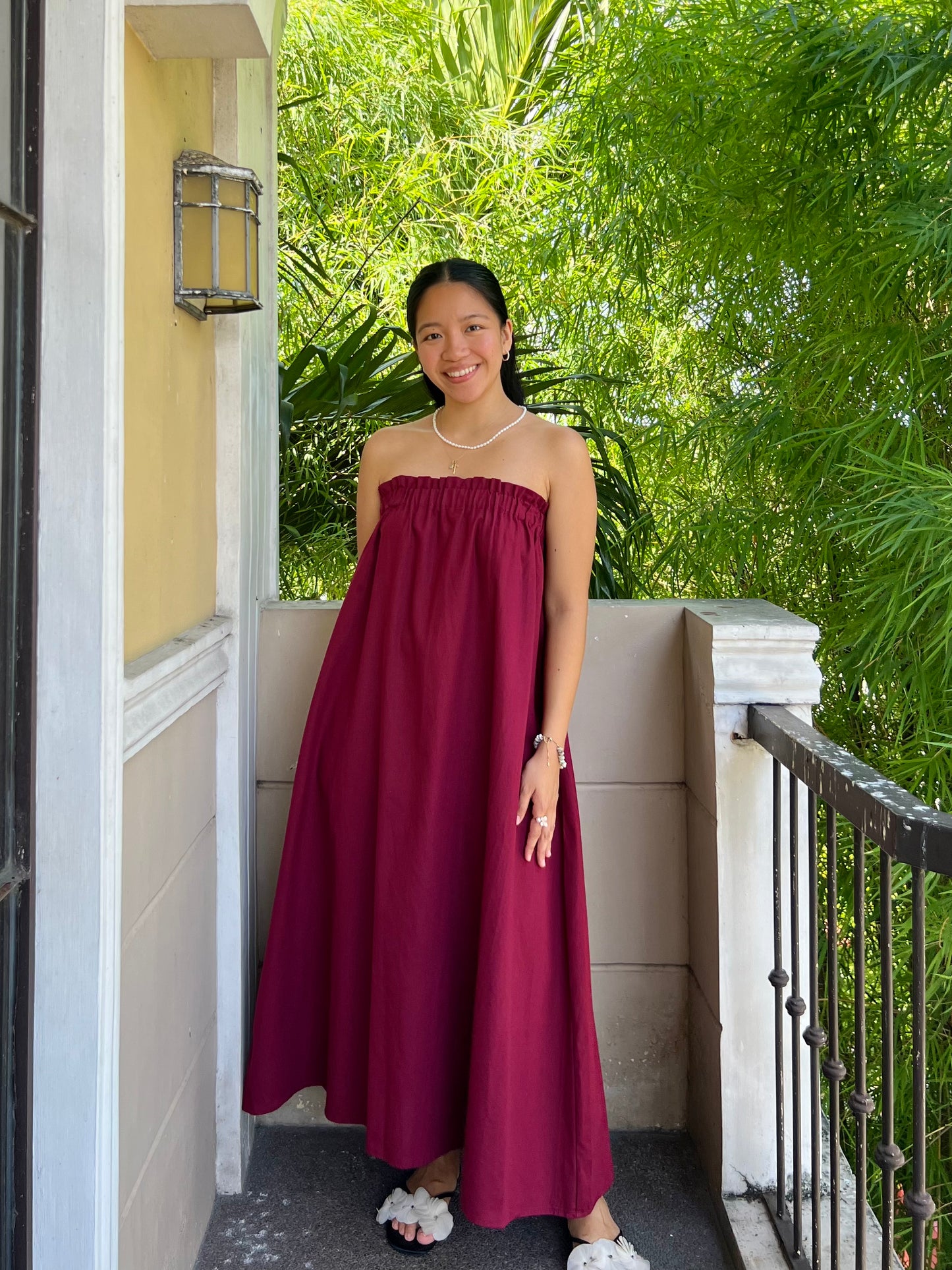 Mykonos Dress in Burgundy